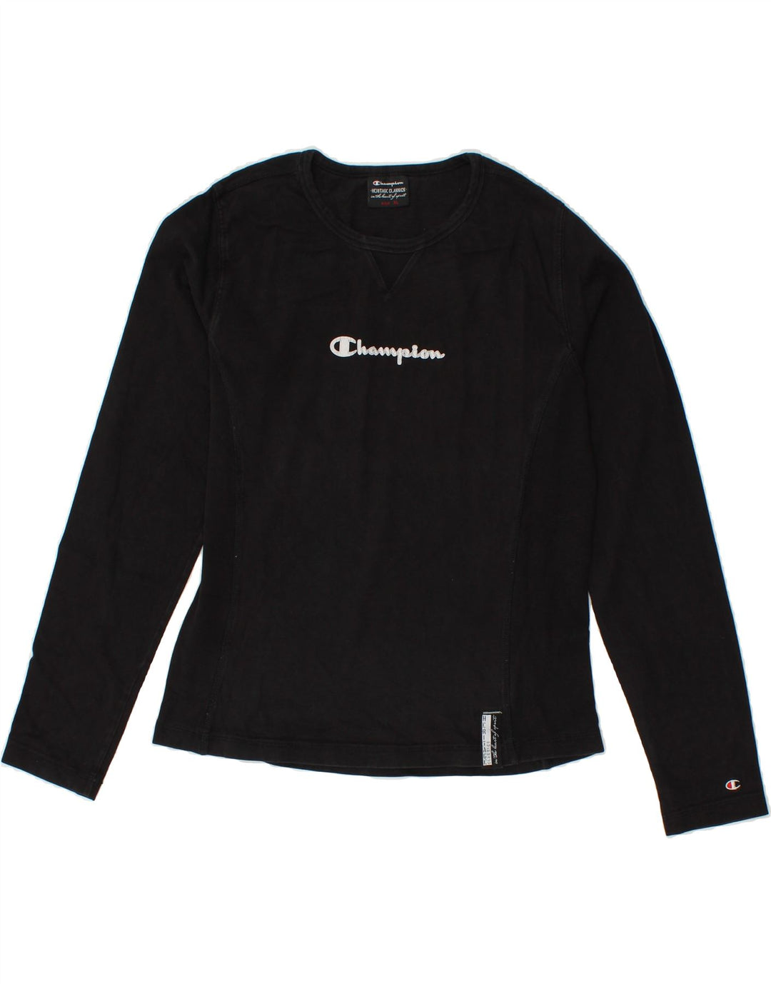 CHAMPION Womens Heritage Classics Graphic Top Long Sleeve UK 20 2XL Black Vintage Champion and Second-Hand Champion from Messina Hembry 