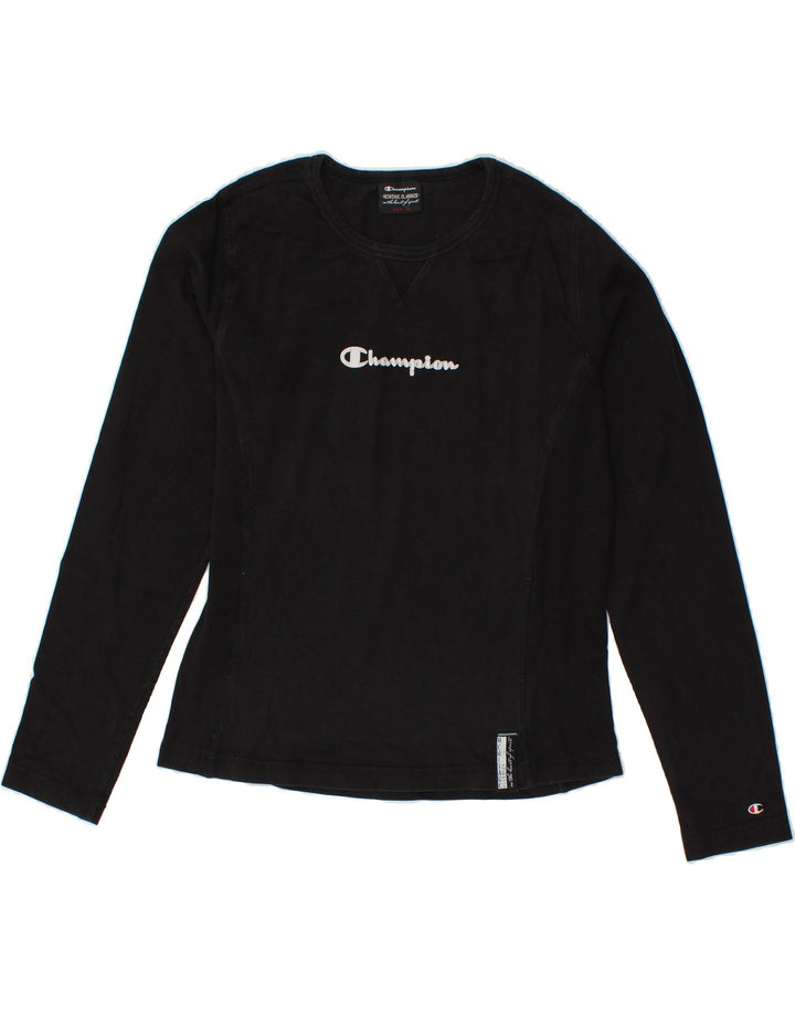 CHAMPION Womens Heritage Classics Graphic Top Long Sleeve UK 20 2XL Black Vintage Champion and Second-Hand Champion from Messina Hembry 