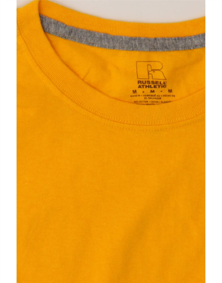 RUSSELL ATHLETIC Mens T-Shirt Top Medium Yellow Cotton Vintage Russell Athletic and Second-Hand Russell Athletic from Messina Hembry 