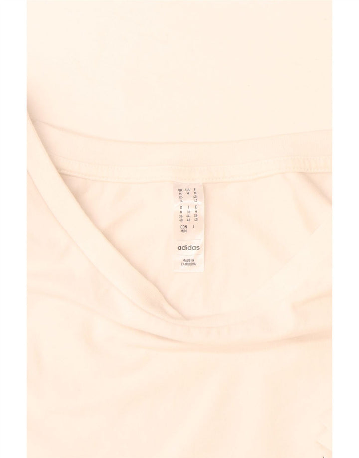 Damska koszulka Adidas Crop Top UK 12/14 Średnia biała bawełna