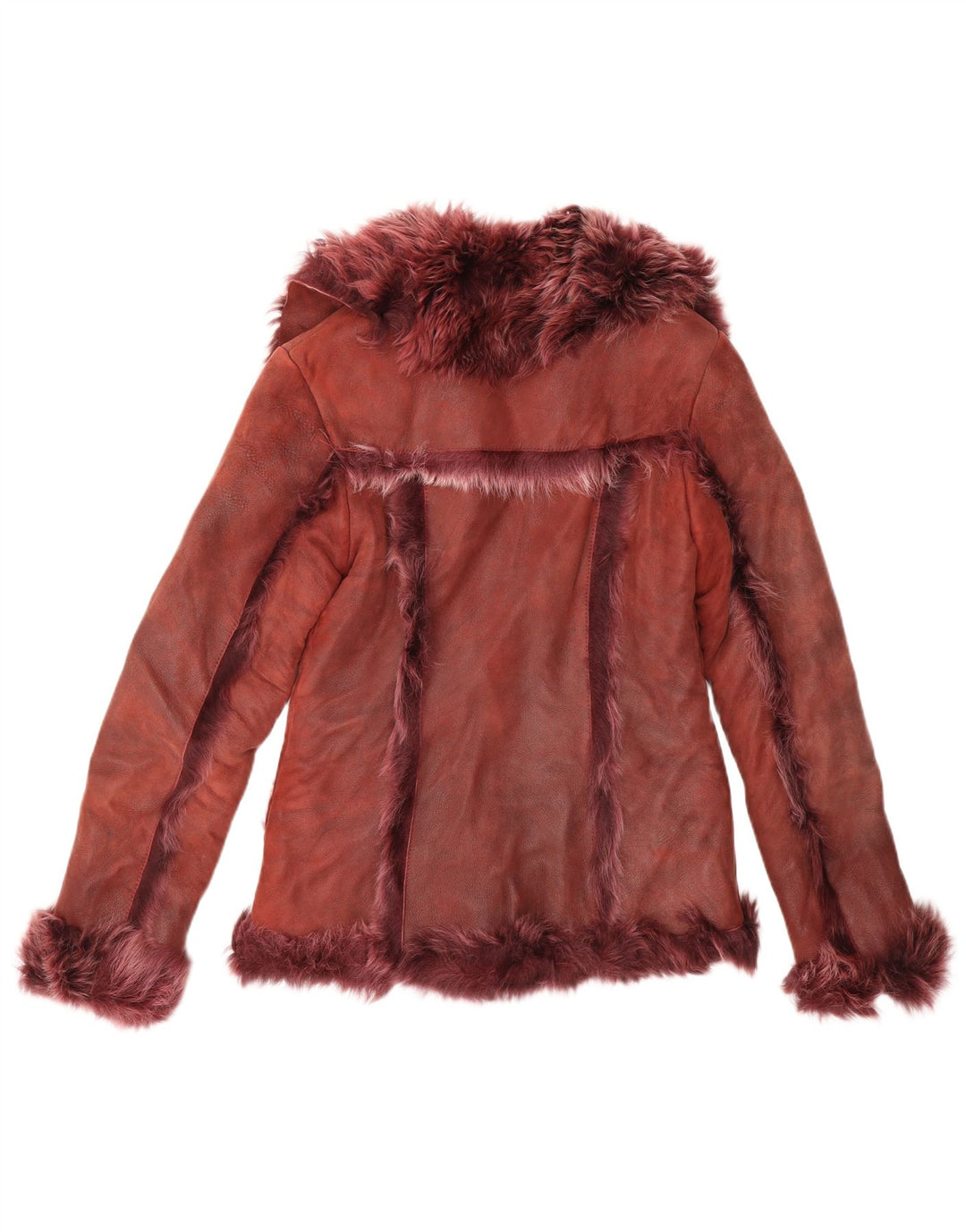 L'autre Chose Damska kurtka Shearling UK 10 Small Burgund