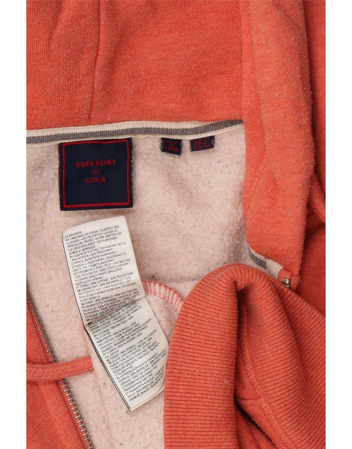 Damski sweter oversize Superdry z kapturem i zamkiem, UK 12, średni pomarańczowy, bawełniany