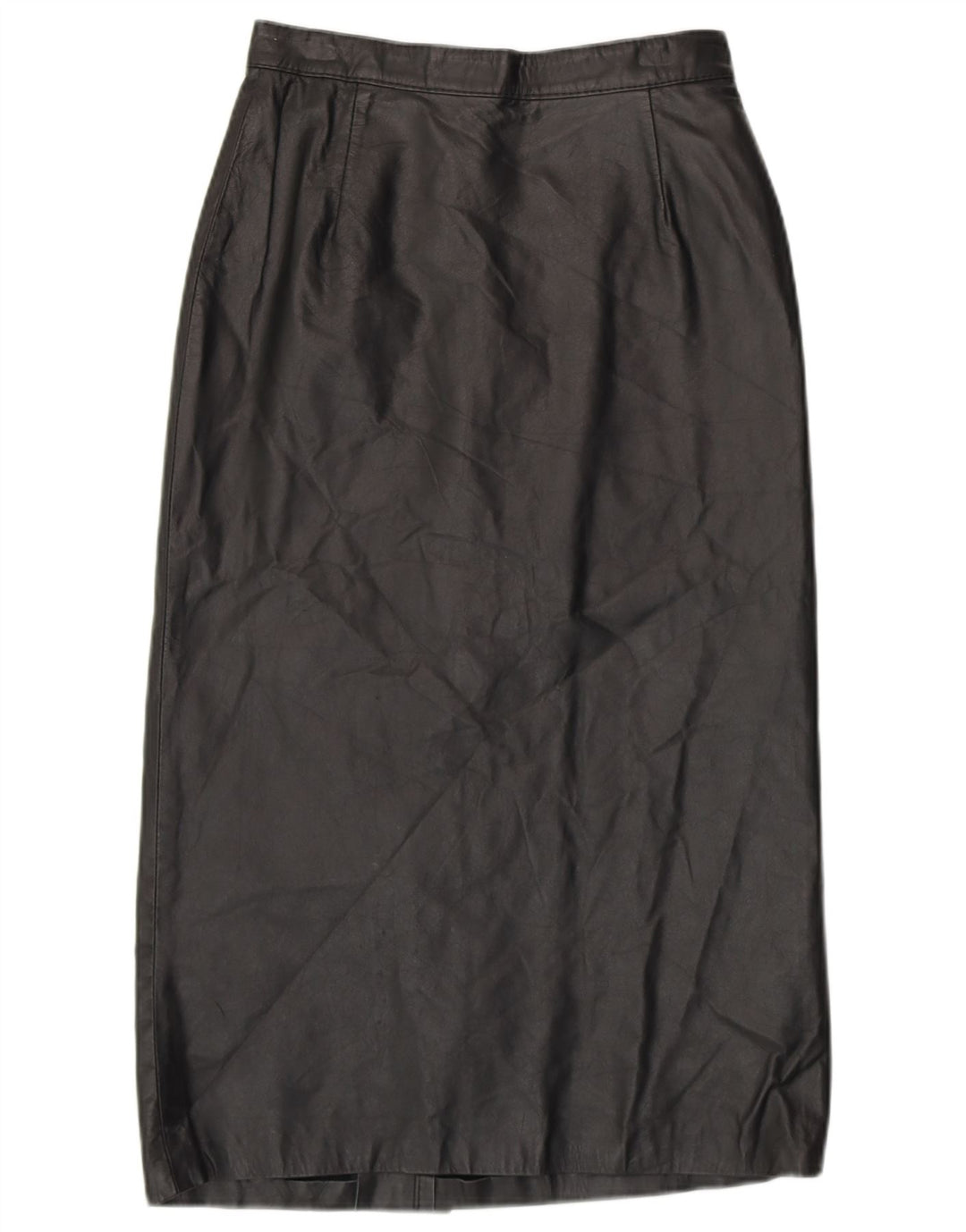 Vintage damska spódnica skórzana z wysokim stanem EU 42, duża czarna skóra