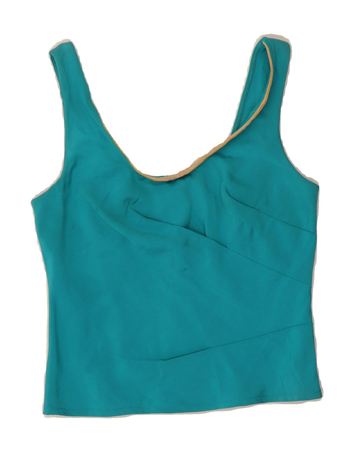 VINTAGE Womens Crop Cami Top IT 46 Large Turquoise Vintage Vintage and Second-Hand Vintage from Messina Hembry 