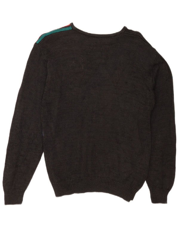 Damski sweter z okrągłym dekoltem Malina Wong EU 38, średni czarny retro