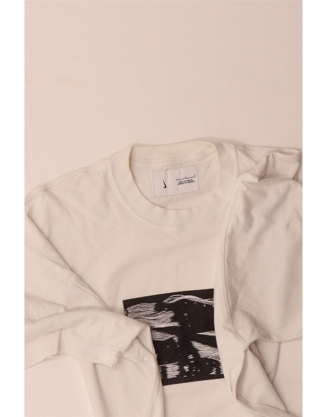 Męski T-shirt z grafiką NIKE, duży, biały, bawełniany