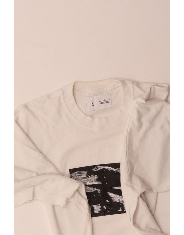 Męski T-shirt z grafiką NIKE, duży, biały, bawełniany