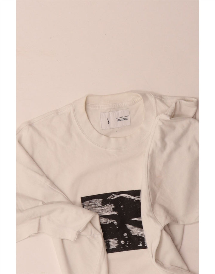 Męski T-shirt z grafiką NIKE, duży, biały, bawełniany