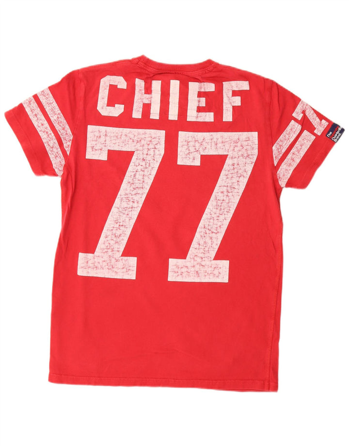 Męska koszulka z grafiką SUPERDRY, bawełniana, średnia czerwona