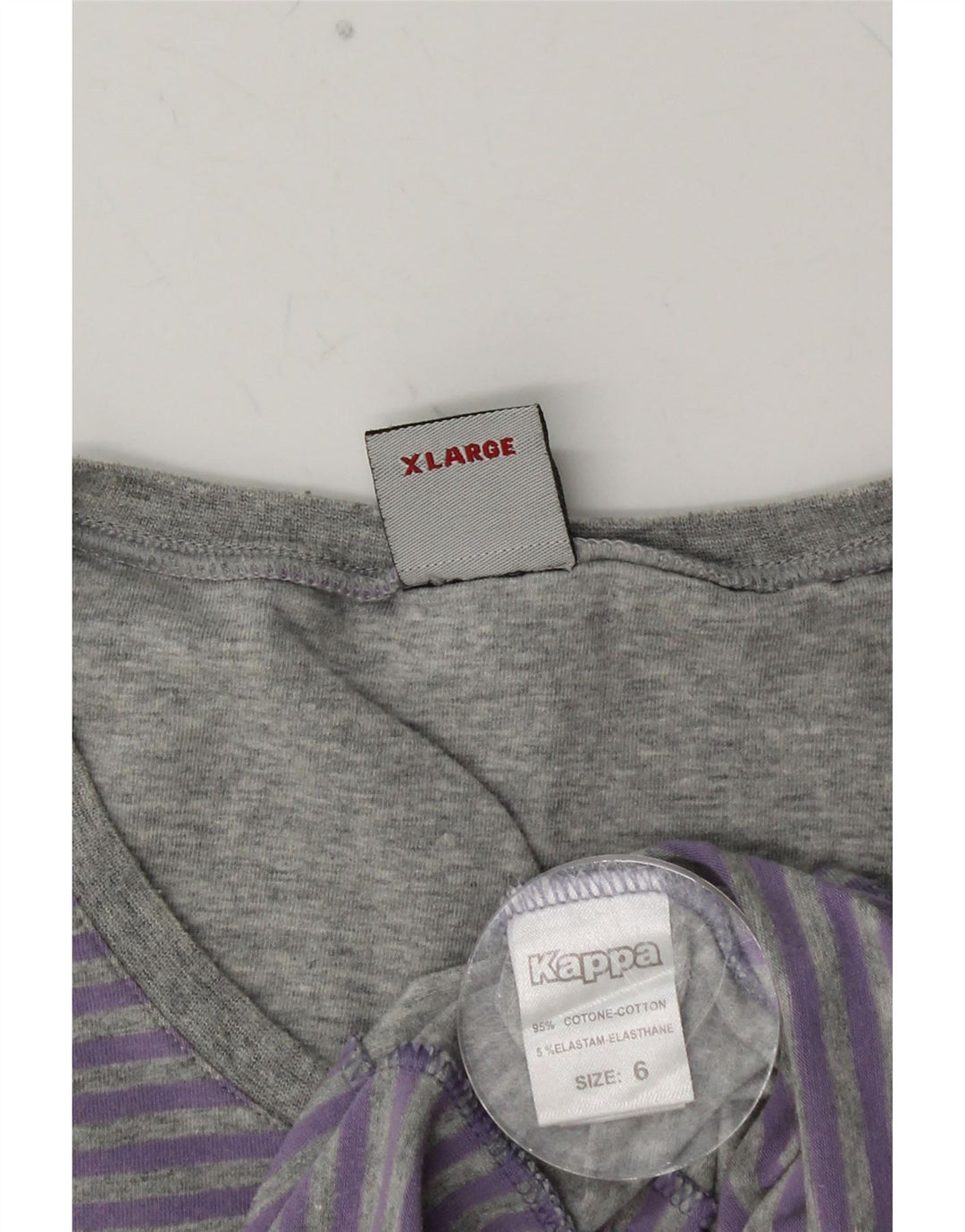 Koszulka męska KAPPA Top XL, fioletowa, bawełniana w prążki