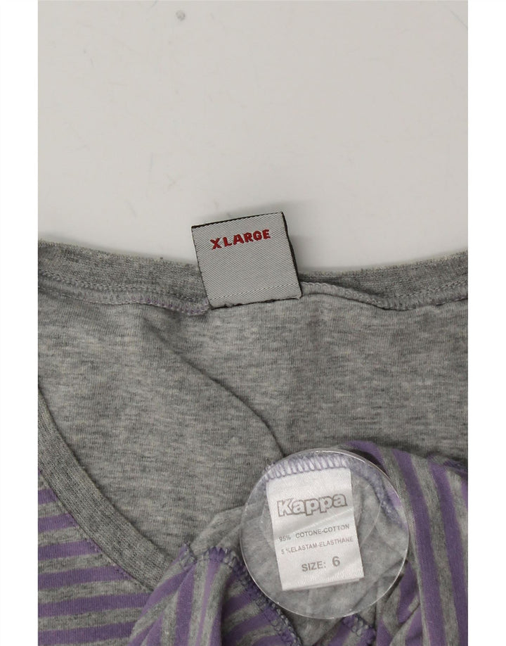 Koszulka męska KAPPA Top XL, fioletowa, bawełniana w prążki