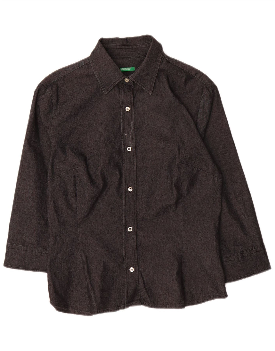 Koszula damska BENETTON z rękawem 3/4 UK 10, mała, szara, bawełniana