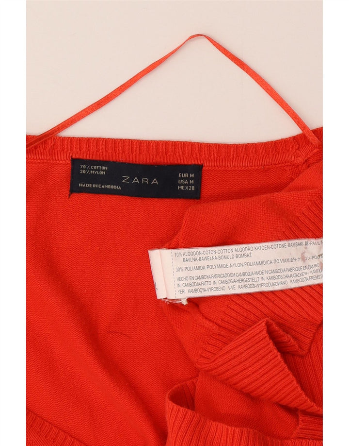 Sweter damski Zara, UK 12, średni czerwony, bawełniany