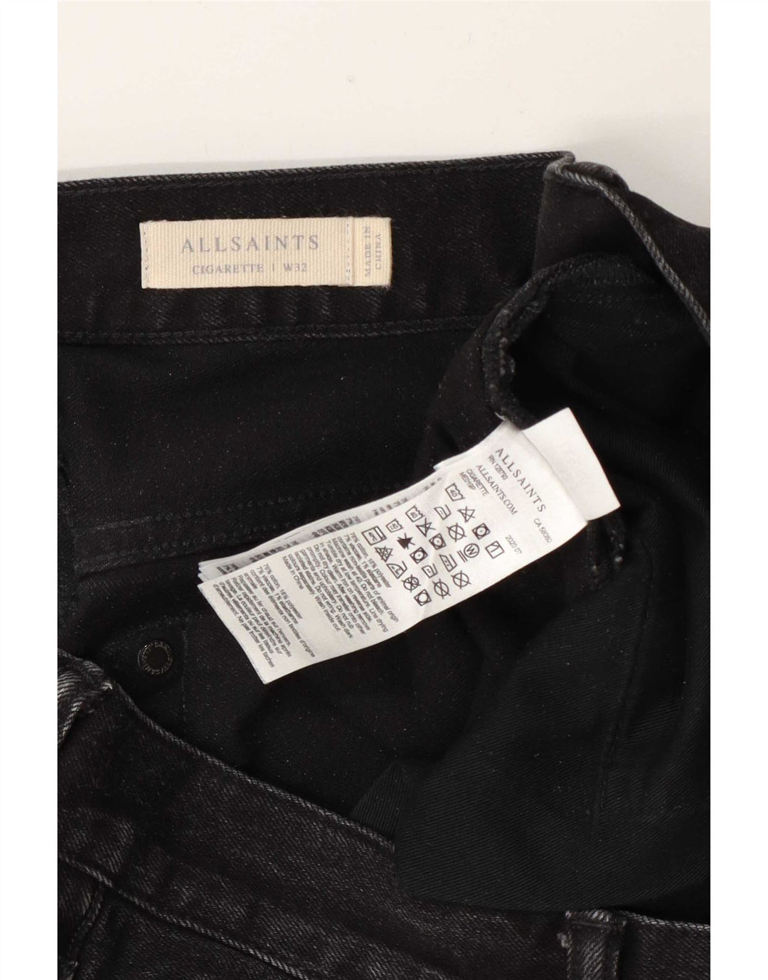 All Saints Męskie Cigarette Slim Jeans W32 L32 Szara bawełna