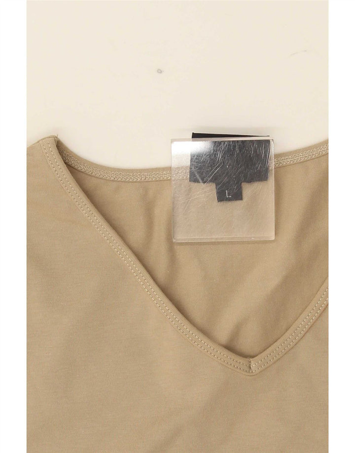 T-shirt damski Trussardi Top UK 14, duży, beżowy