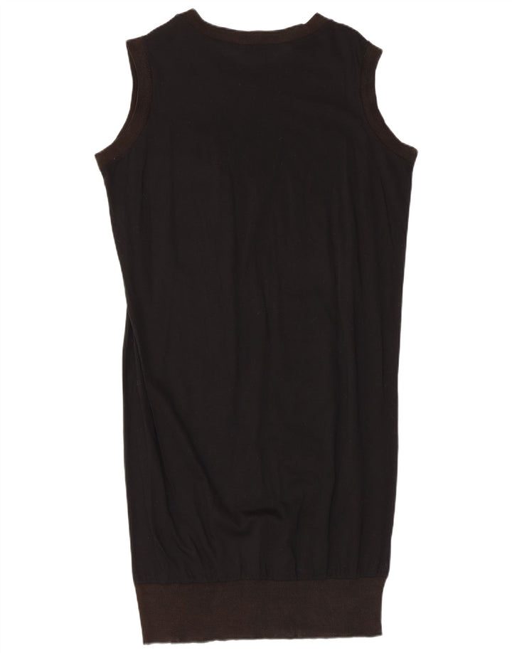 VINTAGE Damska sukienka bez rękawów z grafiką bąbelkową UK 14, średnia czarna