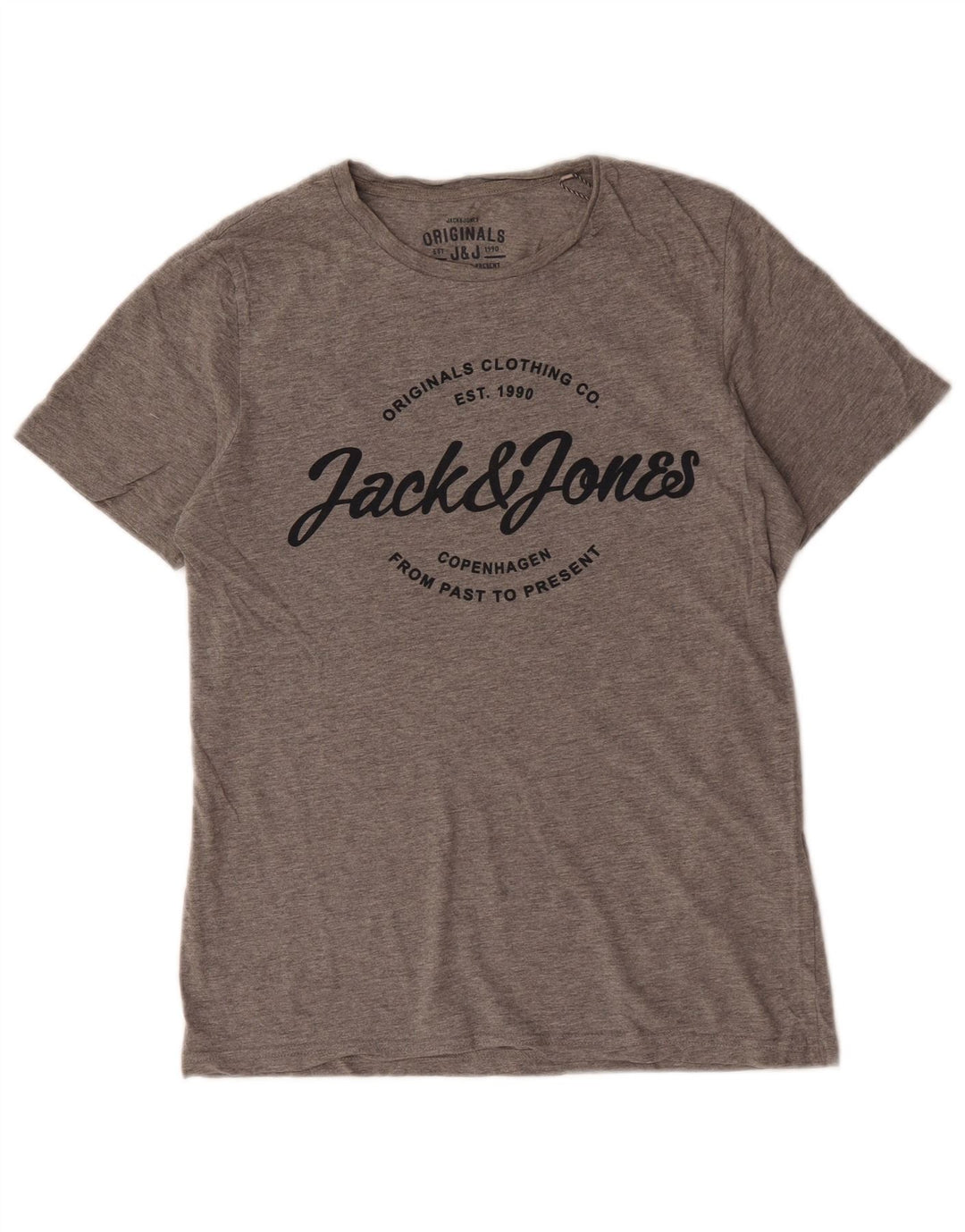 Męski T-shirt z grafiką Jack & Jones, średnioszary, bawełniany