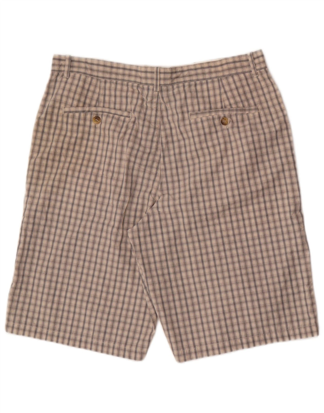 Marks & Spencer Męskie spodenki Chino W34, duże, beżowe, bawełniane w kratkę