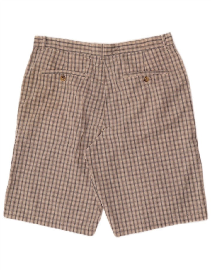 Marks & Spencer Męskie spodenki Chino W34, duże, beżowe, bawełniane w kratkę