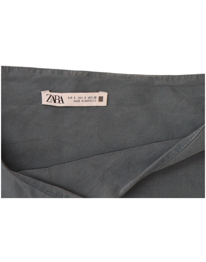 Damska bluzka oversize Zara Top UK 10, mała, szara, bawełniana w bloki kolorów