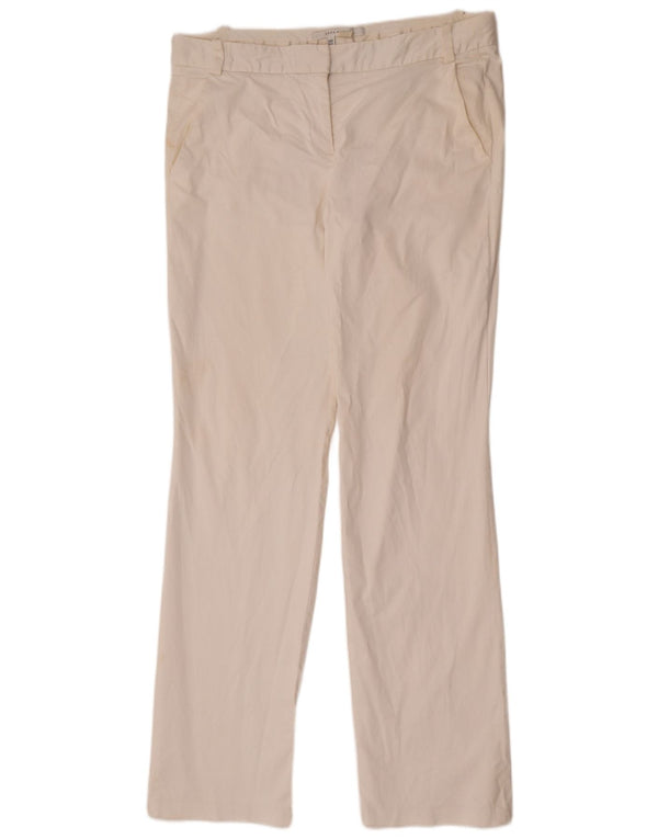 Damskie spodnie Chino Bootcut Zara EU 44 XL W34 L35 Biała bawełna