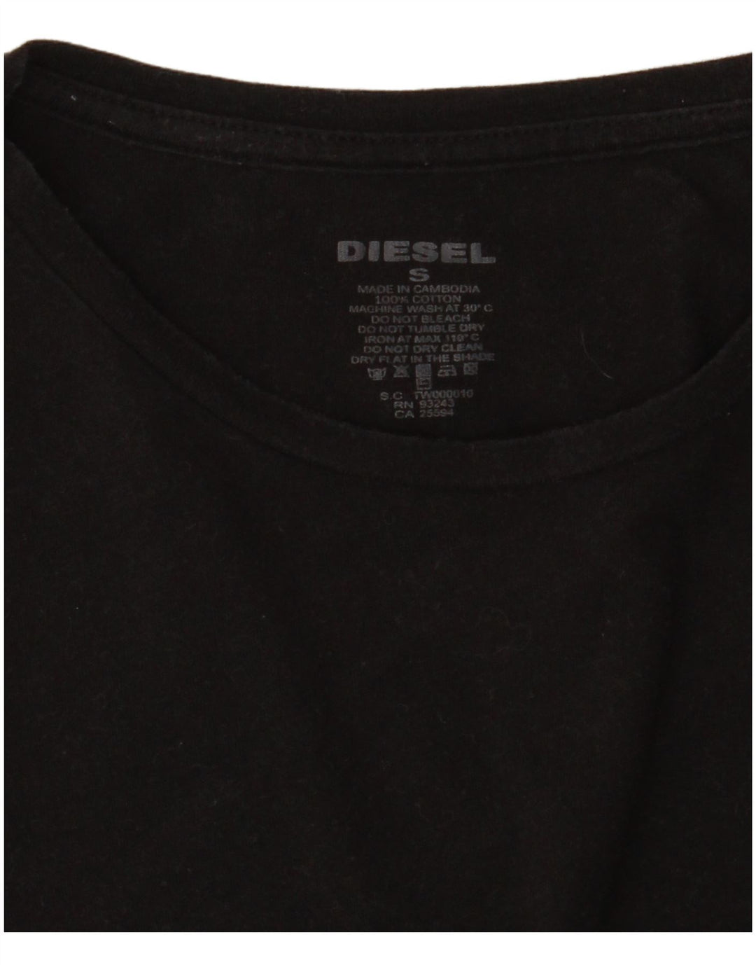 T-shirt męski DIESEL, mały, czarny, bawełniany