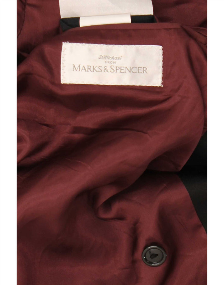Marks & Spencer Męska marynarka dwurzędowa UK 44 XL, czarny poliester