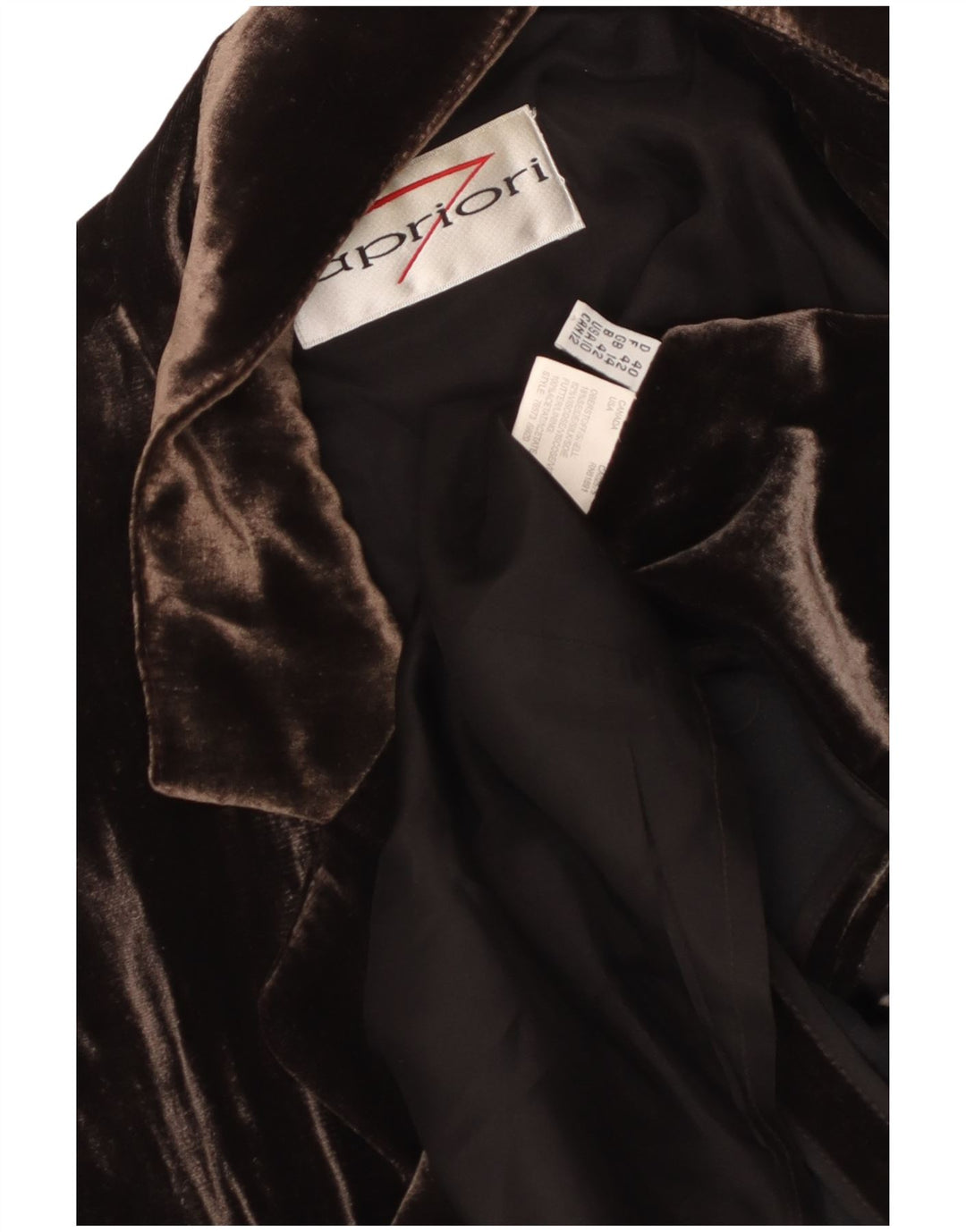 Damska marynarka zapinana na 3 guziki APRIORI UK 14, duża, brązowa, jedwabna