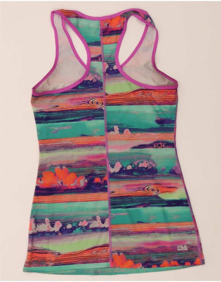 FILA Womens Vest Top UK 8 Small Multicoloured Striped Vintage Fila and Second-Hand Fila from Messina Hembry 