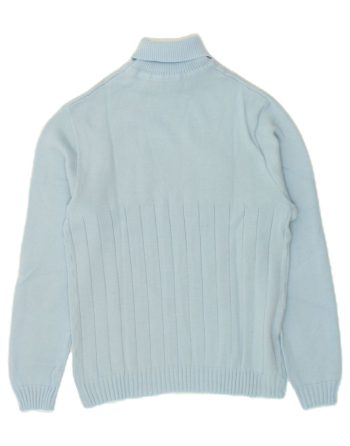 VINTAGE Womens Roll Neck Jumper Sweater UK 12 Medium Blue Vintage Vintage and Second-Hand Vintage from Messina Hembry 