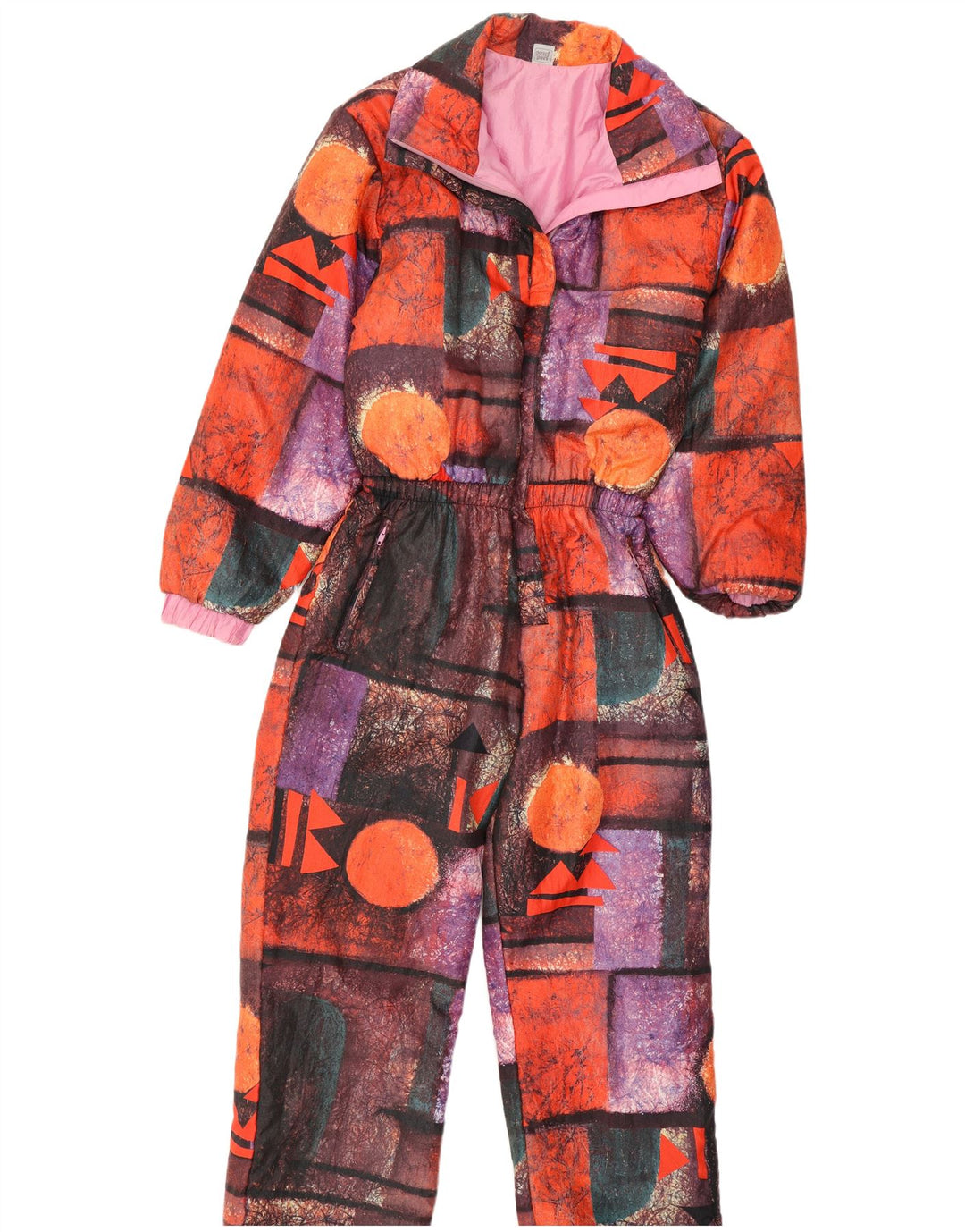 Dwustronny kombinezon narciarski damski w stylu vintage IT 42 Średni wielobarwny geometryczny