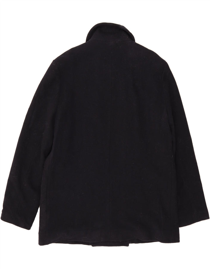 J. CREW Męski płaszcz grochowy UK 42 XL, granatowo-wełniany