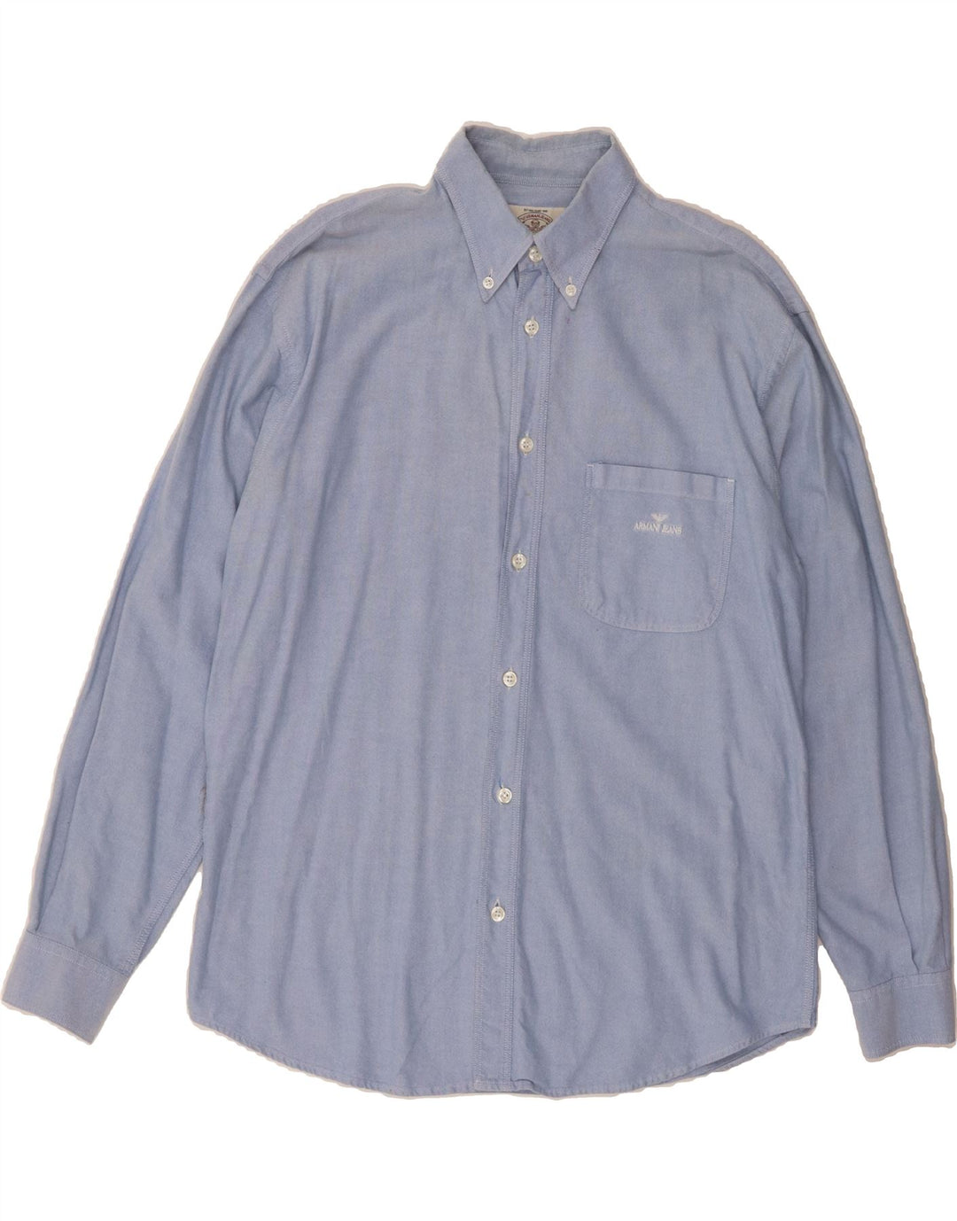 ARMANI JEANS Mens Shirt XL Blue Cotton Vintage Armani Jeans and Second-Hand Armani Jeans from Messina Hembry 