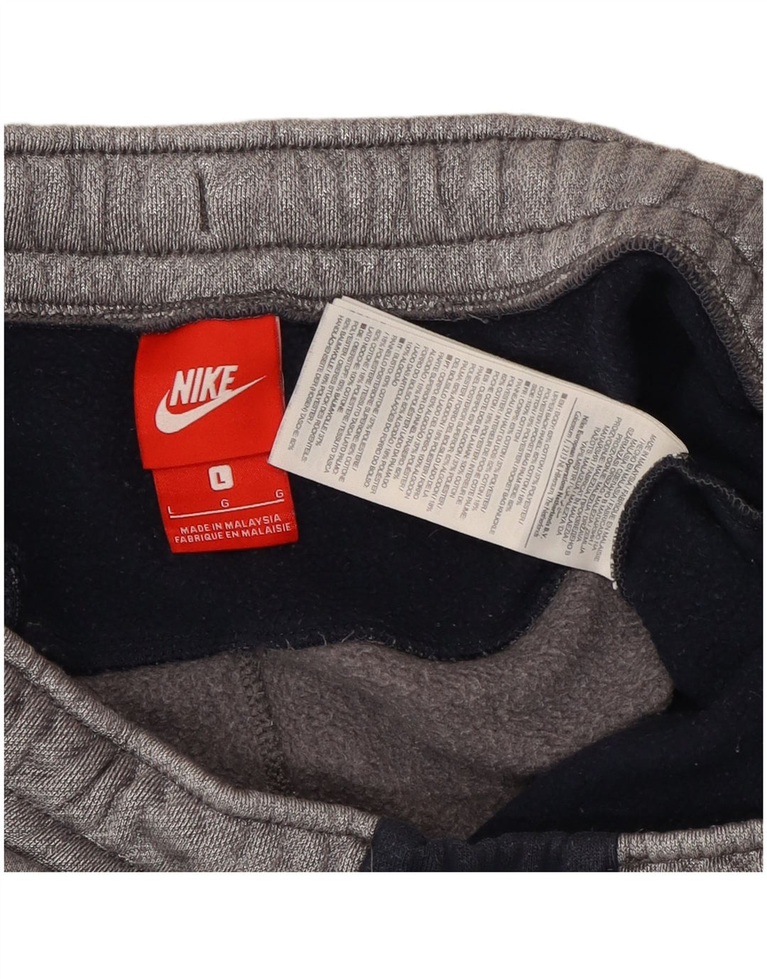 Męskie spodenki sportowe Nike, duże, szare, bawełniane z blokami kolorów