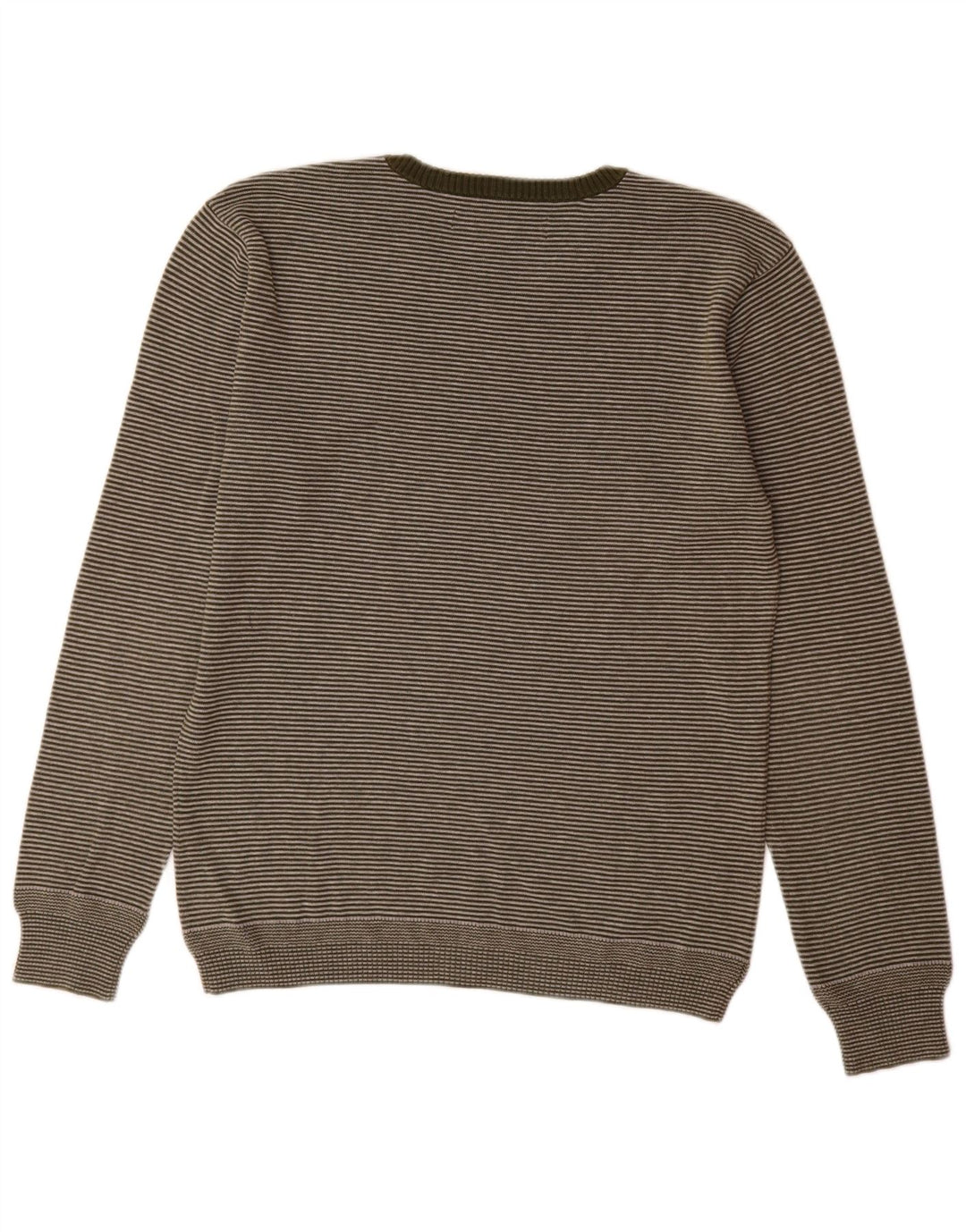 Męski sweter Levi's Slim Fit z dekoltem w kształcie litery V, w średnie zielone prążki