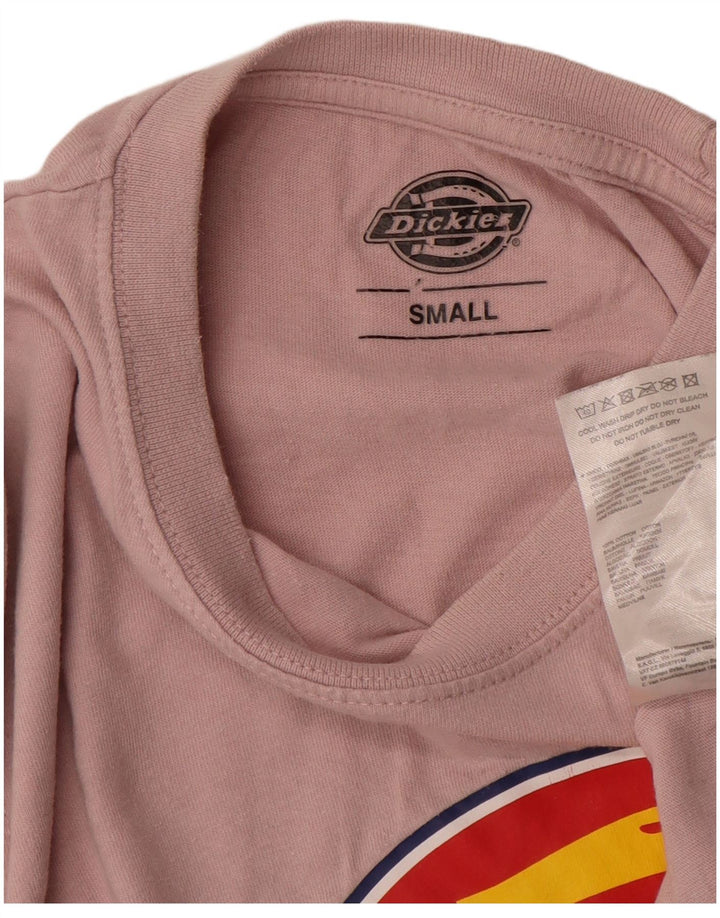 Męska koszulka z grafiką Dickies, mała, różowa, bawełniana
