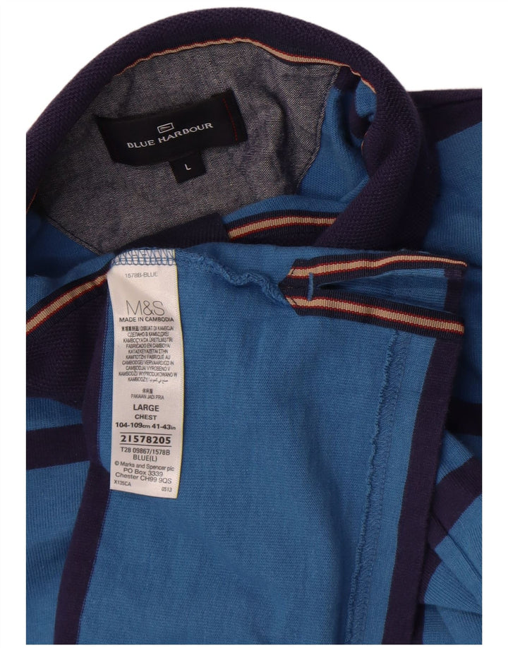 Męski sweter Marks & Spencer Blue Harbor, duży, w niebieskie paski