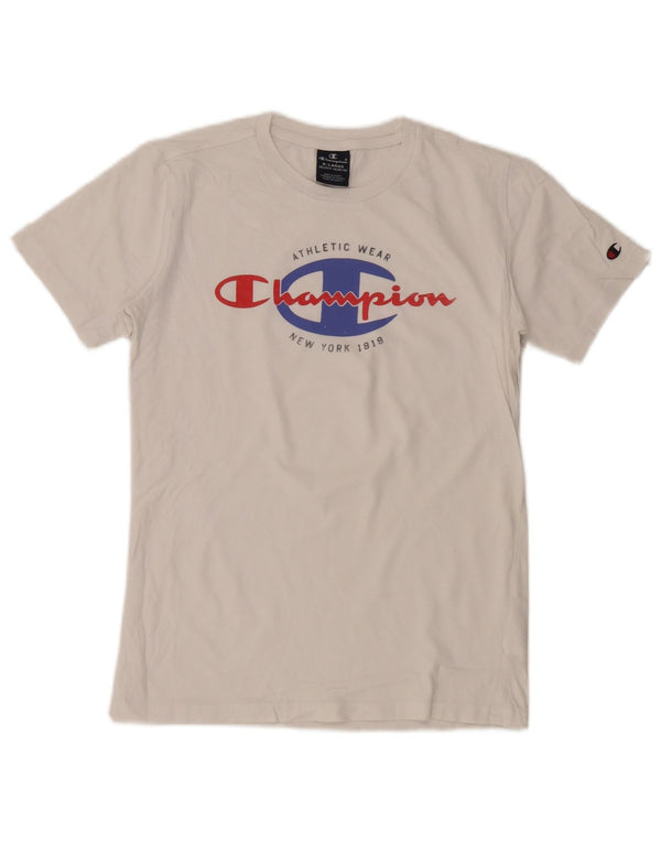 Chłopięcy T-shirt z grafiką Champion, 13-14 lat XL, biała bawełna