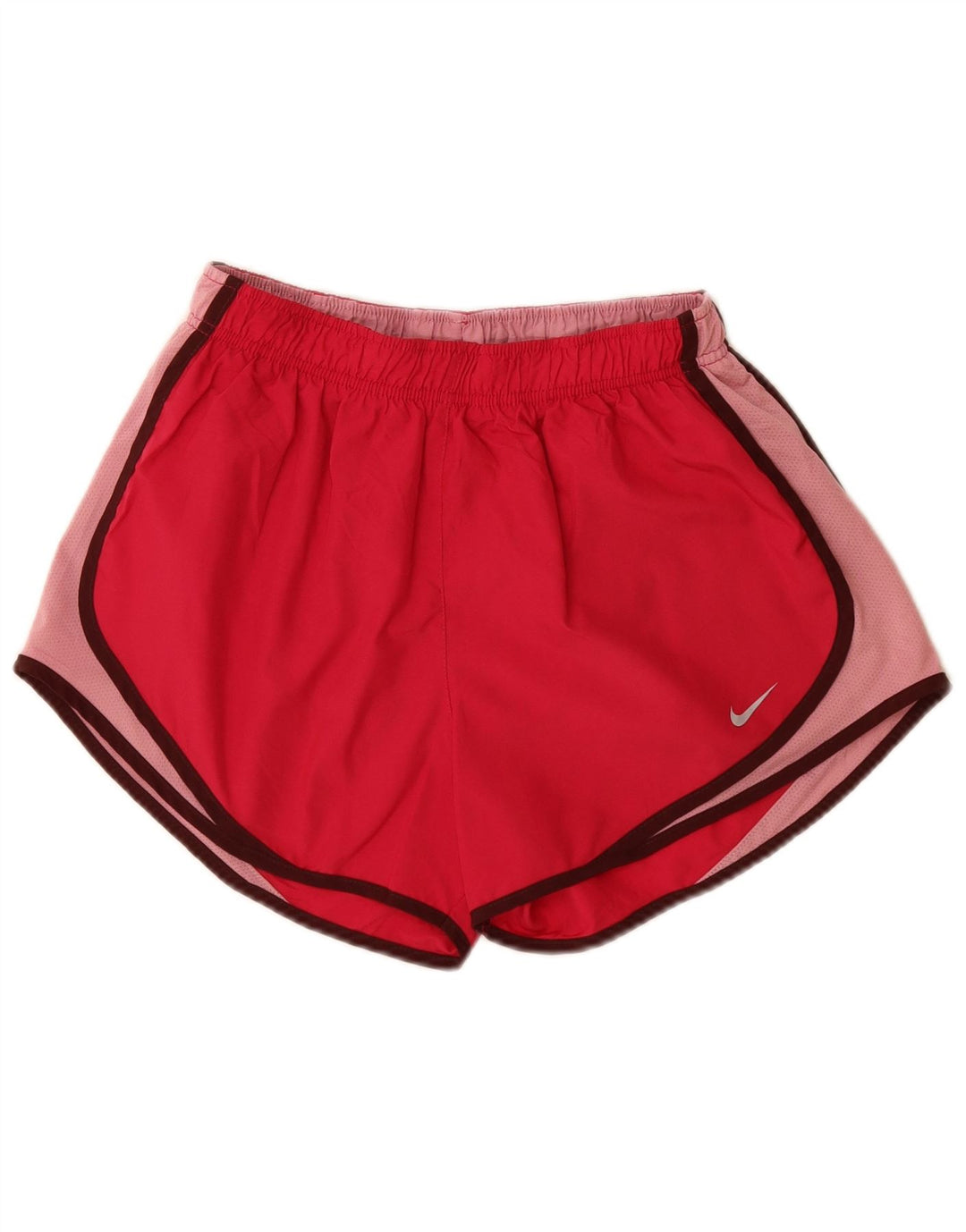 Damskie spodenki sportowe Nike Dri Fit UK 12, poliester w kolorze średniej czerwieni