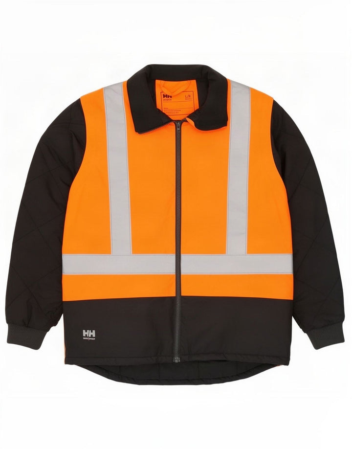 Męska ocieplana kurtka robocza Helly Hansen UK 40, duży pomarańczowy blok kolorów