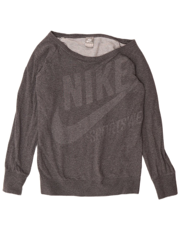 Damska bluza Nike Graphic Off Shoulder Jumper UK 12 Średnia szara bawełna