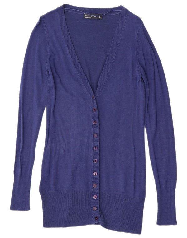 Damski sweter o przedłużonym fasonie ZARA UK 10 Small, granatowy, wiskozowy