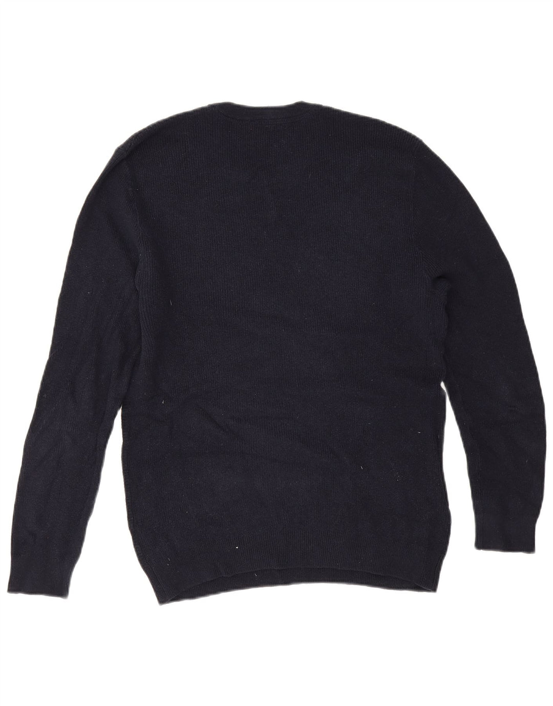 Męski sweter Zara z okrągłym dekoltem, duży, granatowy, bawełniany