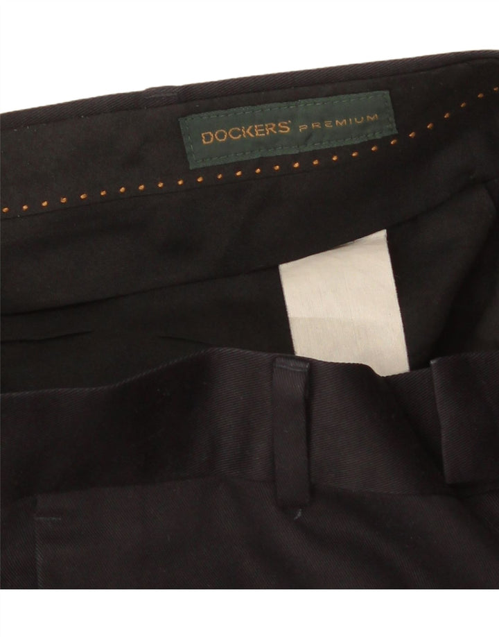 Męskie proste spodnie garniturowe Dockers W32 L33 granatowe