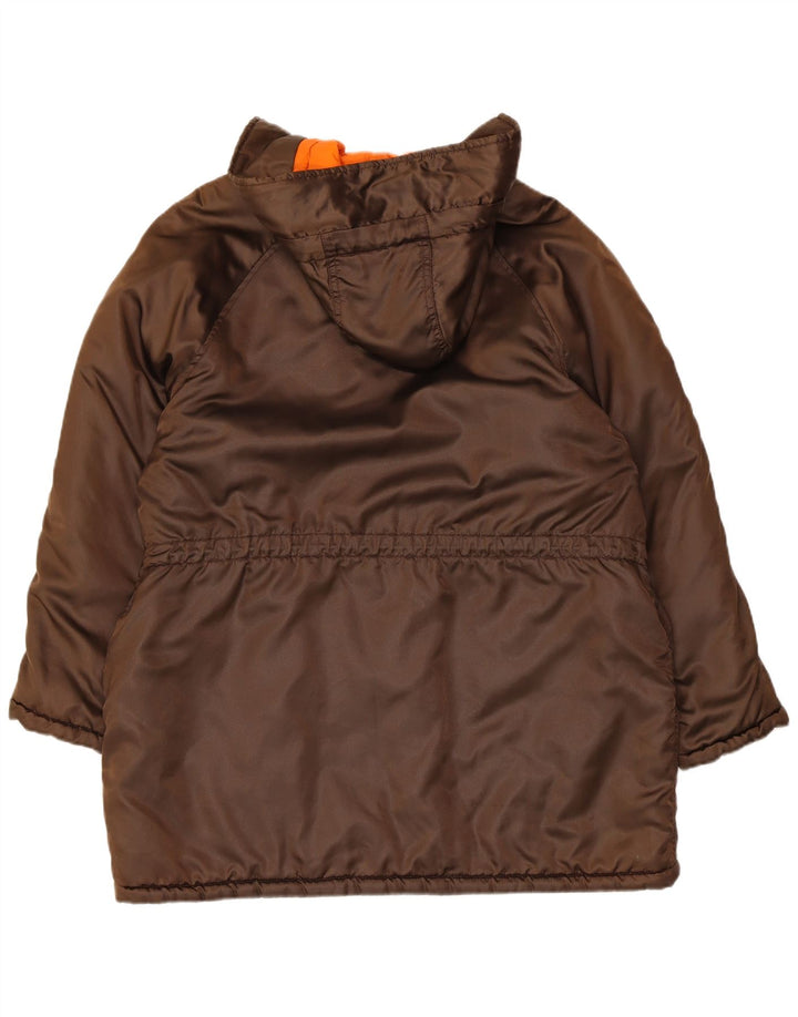 Damska kurtka parka Benetton z kapturem, oversize UK 10, mała, brązowa, poliamid