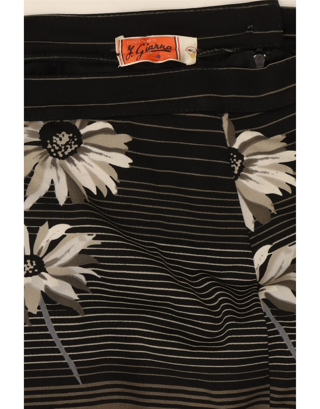 VINTAGE Womens Pencil Skirt EU 40 Medium W31 Black Floral Vintage Vintage and Second-Hand Vintage from Messina Hembry 