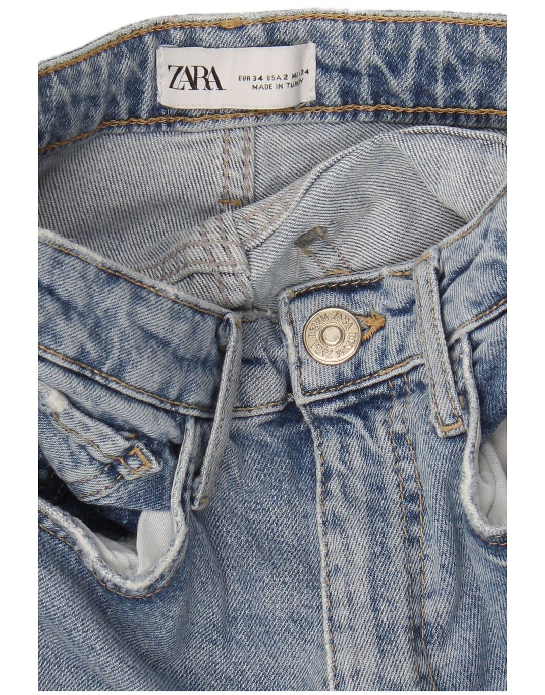 Damskie jeansy slim fit ZARA EU 34 2XS W24 L27 Niebieskie