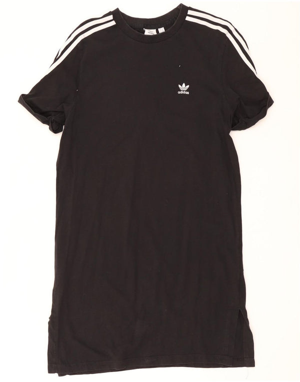 Adidas Damska Sukienka T-Shirtowa UK 14 Średnia Czarna Bawełna