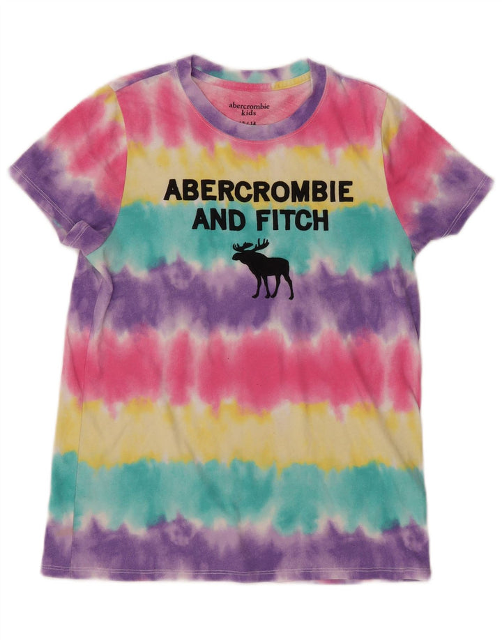 T-shirt dziewczęcy z grafiką ABERCROMBIE & FITCH 13-14 lat, wielokolorowy