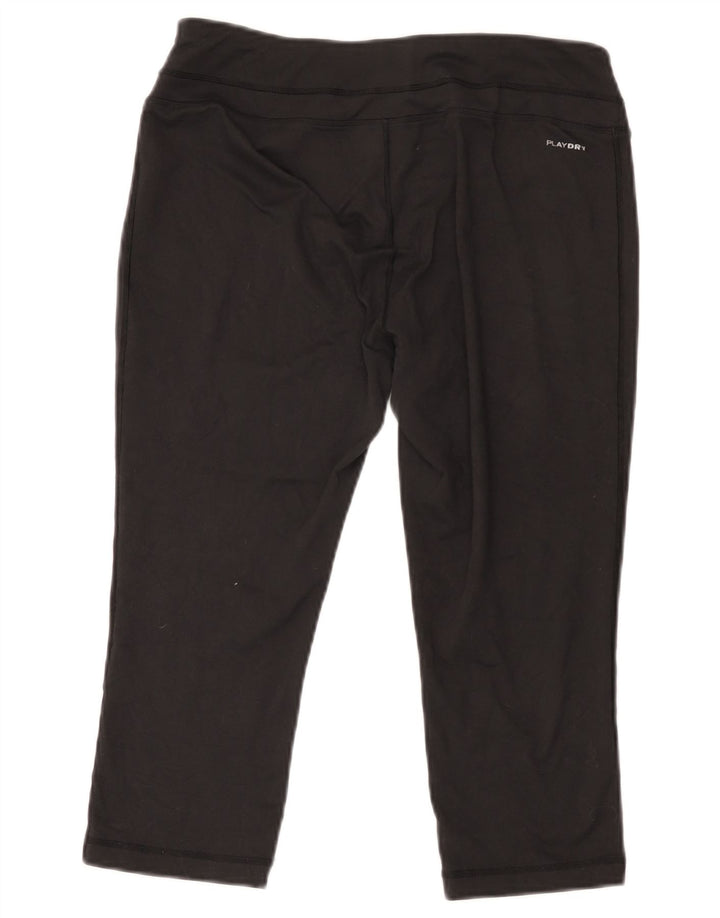 Damskie legginsy Capri REEBOK UK 14, duże, czarne, poliestrowe